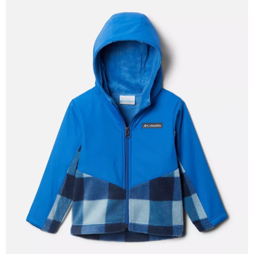 Bright Indigo Check Multi/Bright Indigo Columbia Toddler Steens Mt Overlay Hoodie