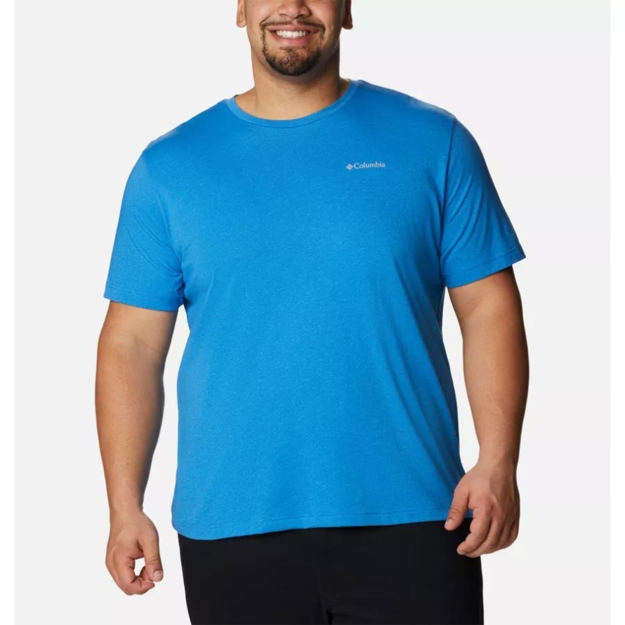 Bright Indigo Heather Columbia Men's Thistletown Hills Short Sleeve Shirt Big