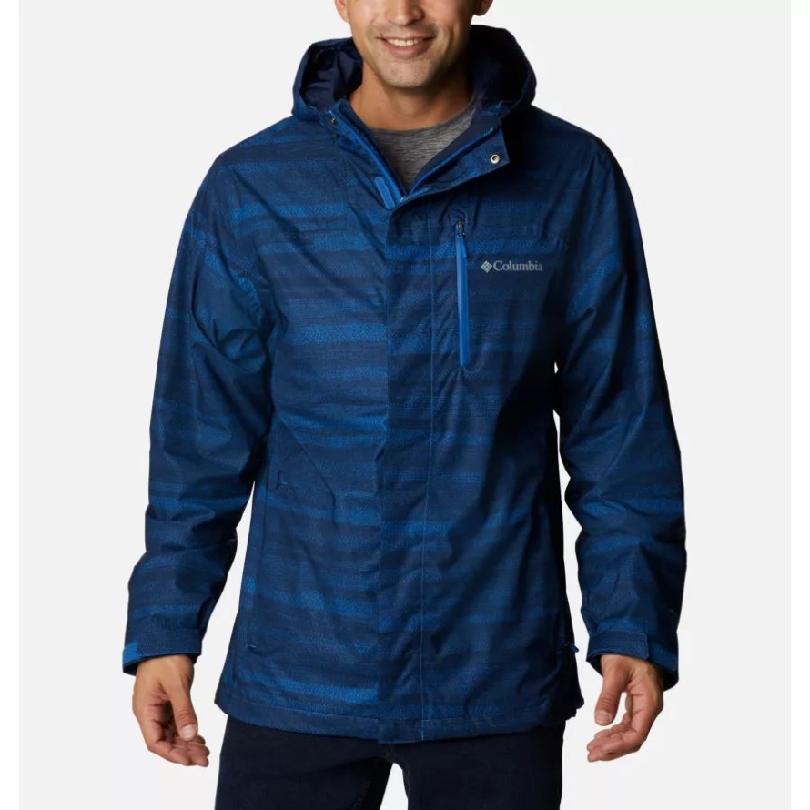 Bright Indigo Heather Stripe Print Columbia Men's Golden Grove Shell