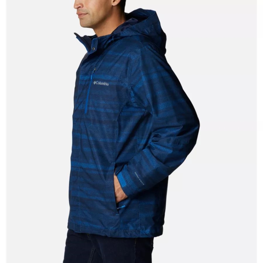 Bright Indigo Heather Stripe Print Columbia Men's Golden Grove Shell