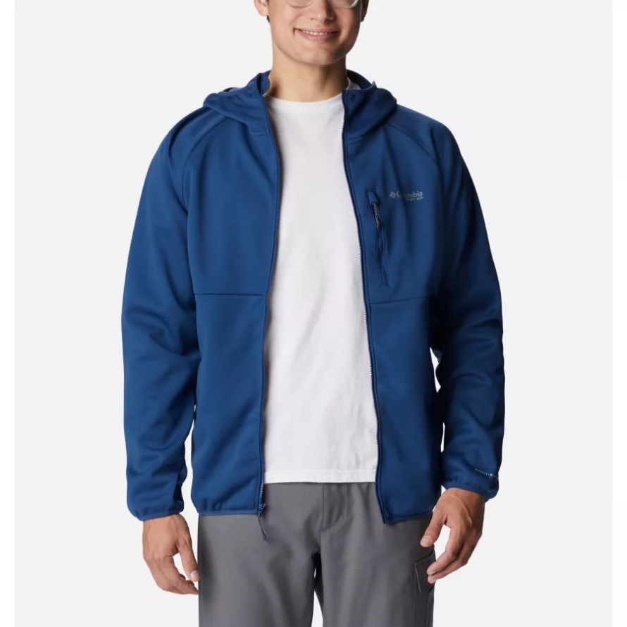Carbon Columbia Men's PFG Terminal Stretch Softshell Hooded Jacket