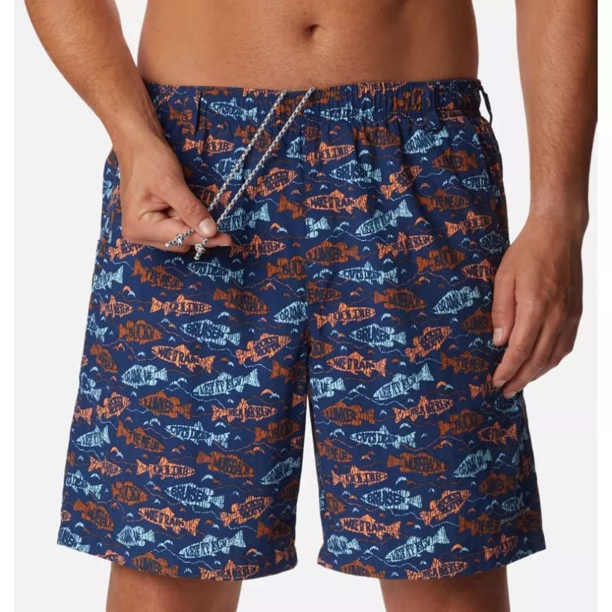Carbon Fishfinder Print Columbia Men's PFG Super Backcast Water Shorts