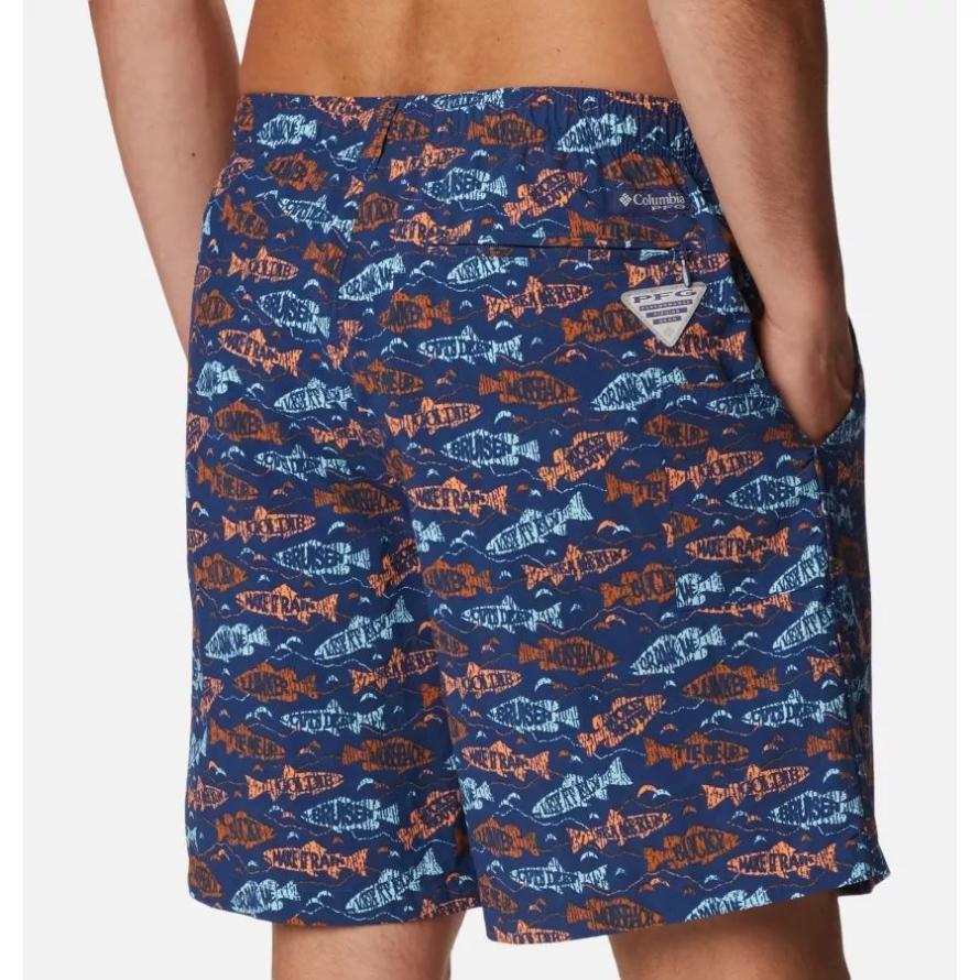 Carbon Fishfinder Print Columbia Men's PFG Super Backcast Water Shorts