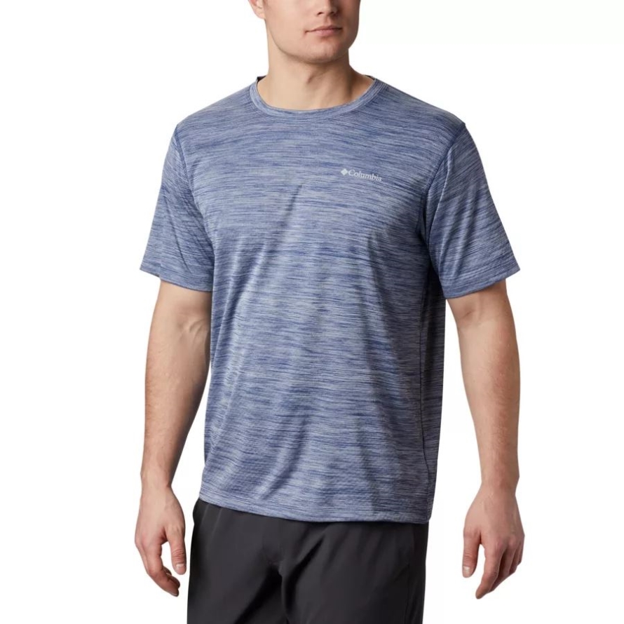 Carbon Heather Columbia Men's Zero Rules Short Sleeve Shirt Active Fit