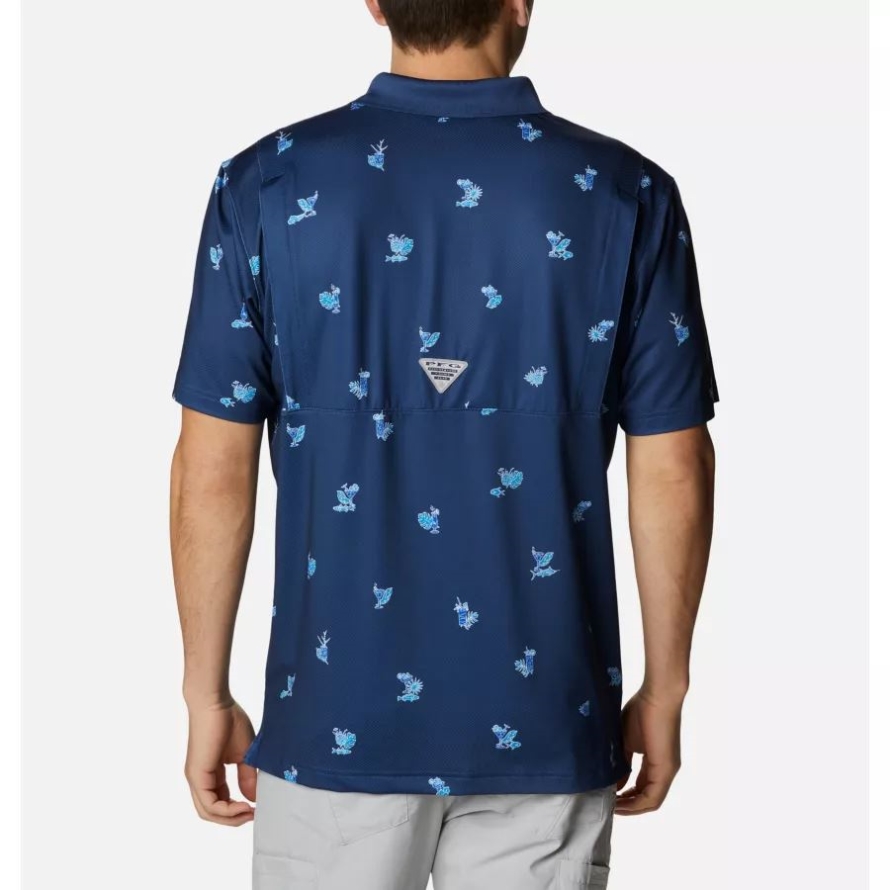 Carbon Keyes Please Print Columbia Men's Super Skiff Cast Polo