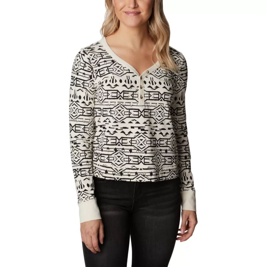Chalk 80s Stripe Women's Holly Hideaway Long Sleeve Shirt Columbia