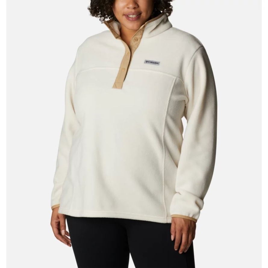 Chalk/Beach Women's Benton Springs 1/2 Snap Pullover Plus Size Columbia