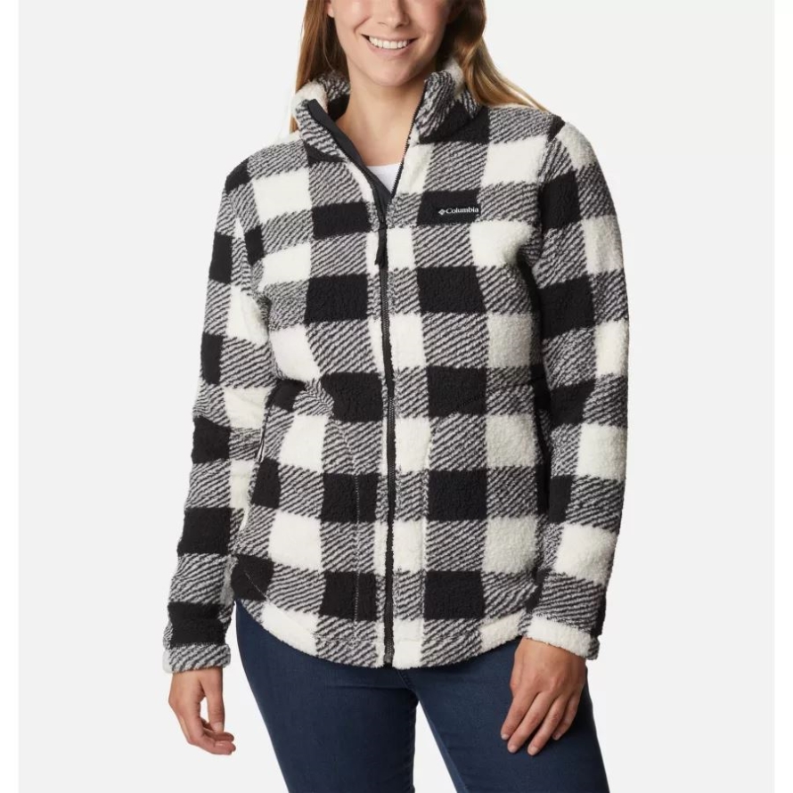 Chalk Check Print Columbia Women's West Bend Sherpa Jacket