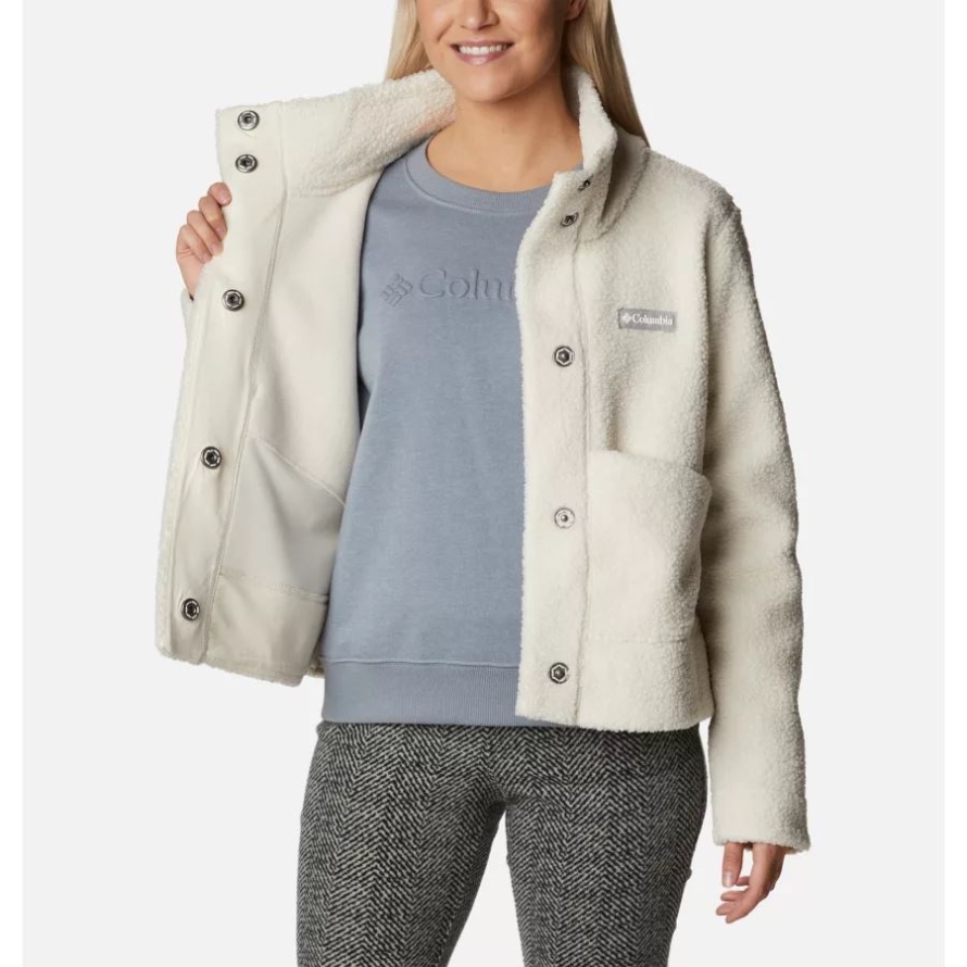 Chalk Columbia Brand Women's Panorama Snap Fleece Jacket