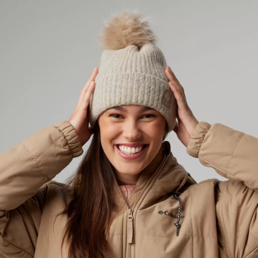 Chalk Columbia Winter Blur Pom Pom Beanie