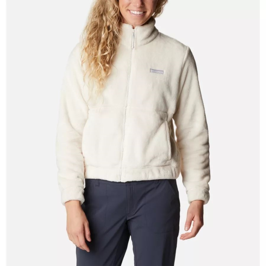 Chalk Columbia Women's Fireside Cropped Sherpa Fleece Jacket