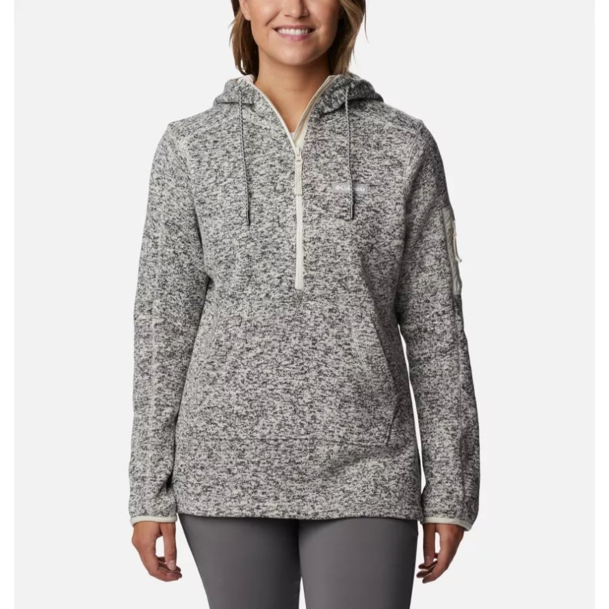 Chalk Heather Columbia Women's Sweater Weather Fleece Hooded Pullover