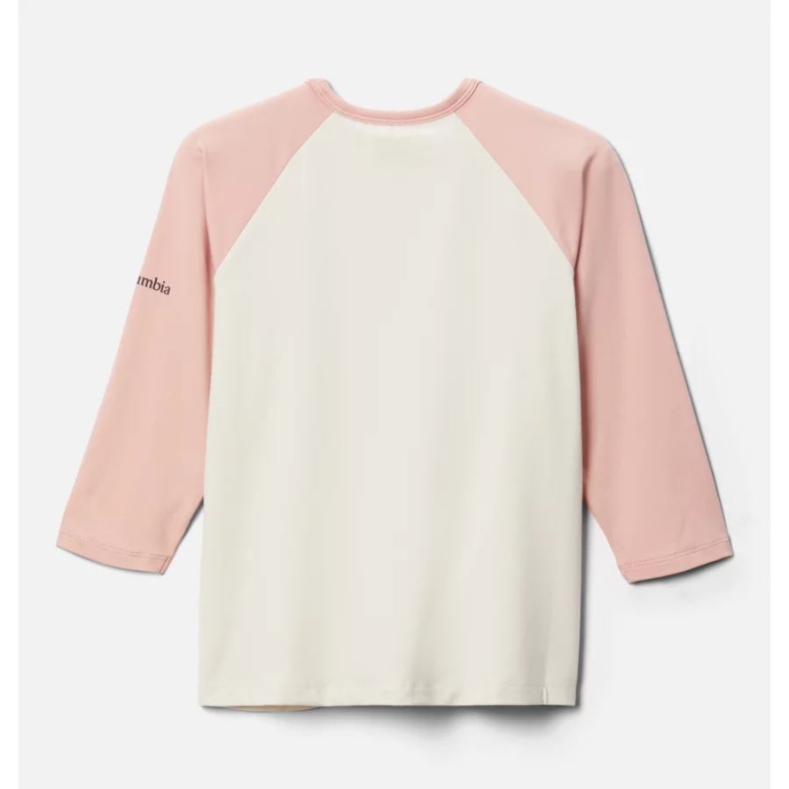 Chalk Heather/Faux Pink Kids' Outdoor Elements3/4 Sleeve Shirt Columbia