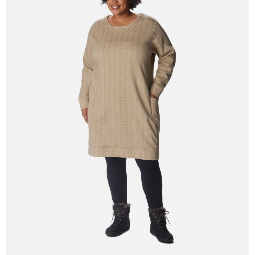 Chalk Herringbone Women's Columbia Lodge Dress Plus Size Columbia