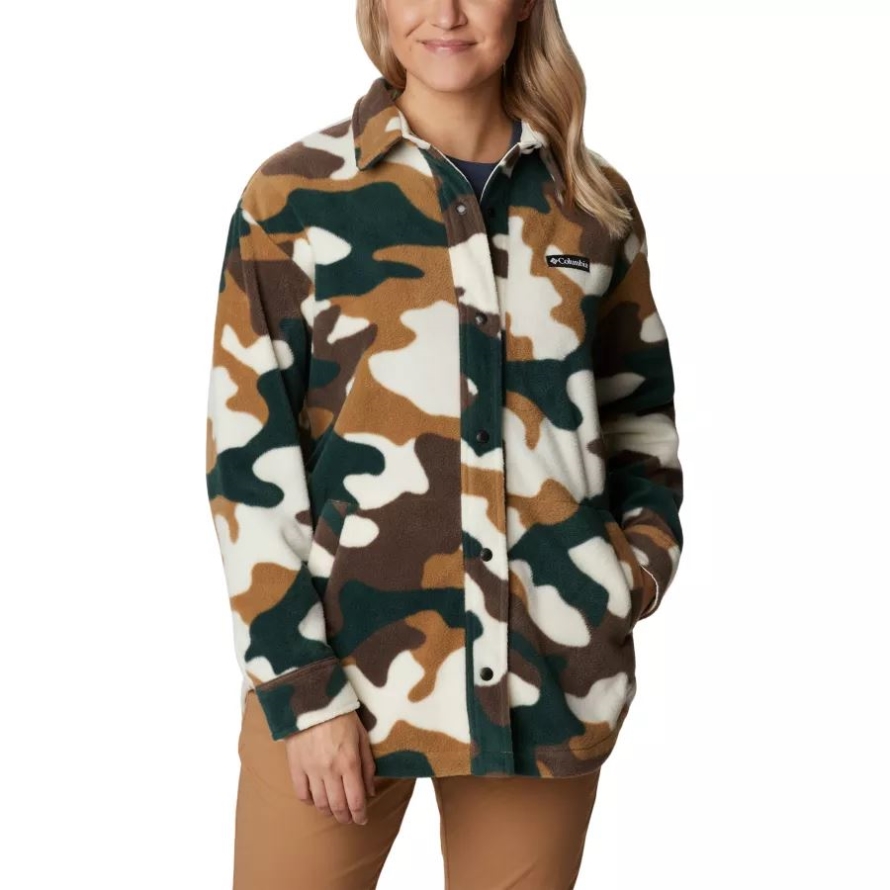 Chalk Mod Camo Print Columbia Women's Benton Springs Shirt Jacket