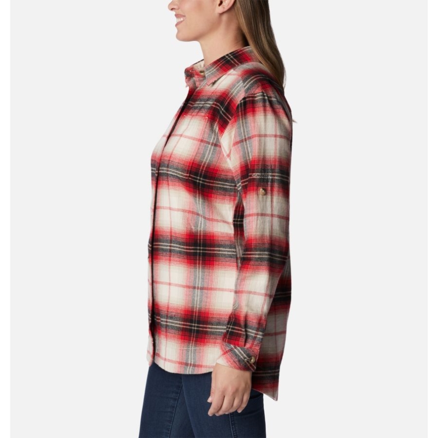 Chalk Multi Tartan Columbia Women's Holly Hideaway Flannel Shirt