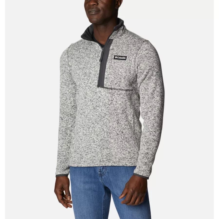 Chalk/Shark Men's Sweater Weather Fleece Half Zip Pullover Columbia
