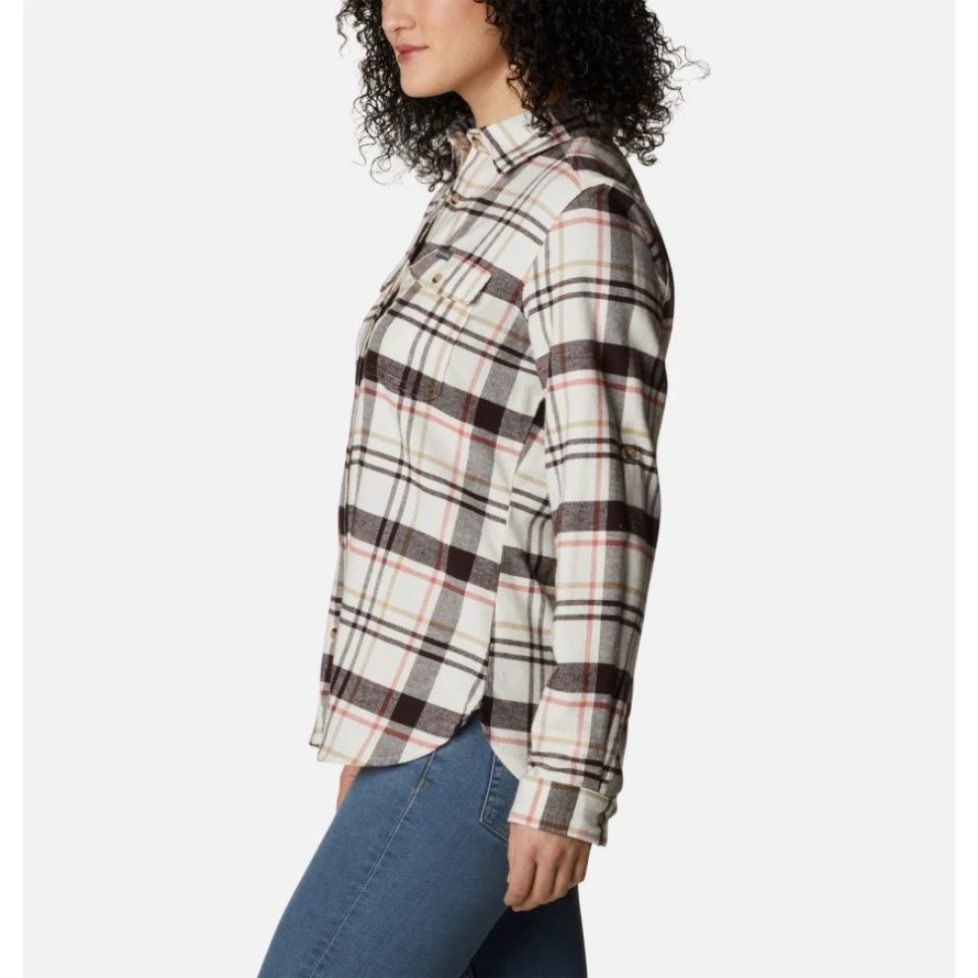 Chalk Simple Tartan Columbia Women's Pine Street Stretch Flannel