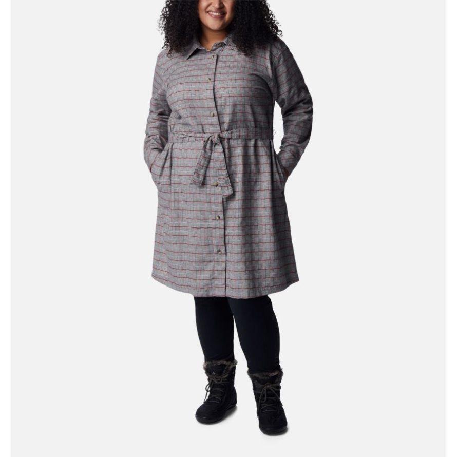 Chalk Twill Columbia Women's Holly Hideaway Flannel Dress Plus Size