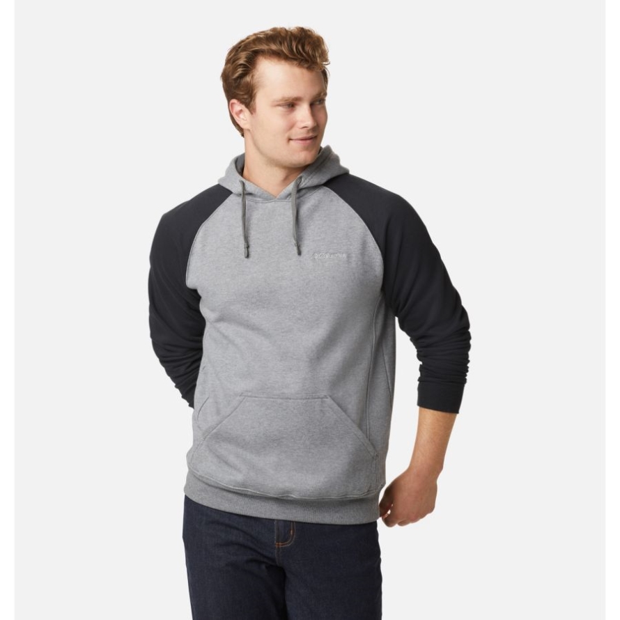 Charcoal Heather/Black Columbia Men's Hart Mountain II Hoodie Tall