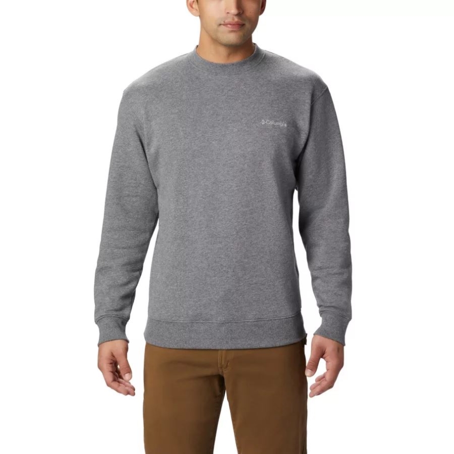 Charcoal Heather Columbia Men's Hart Mountain II Crew Sweatshirt Tall