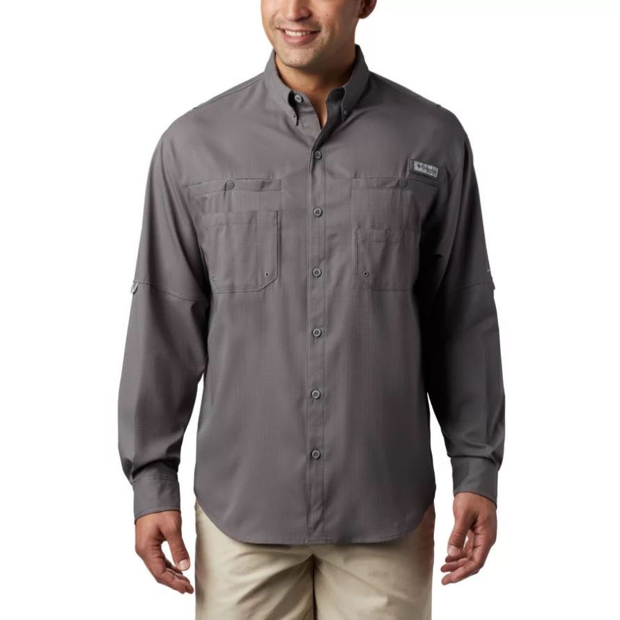 City Grey Columbia Men's PFG Tamiami II Long Sleeve Shirt Big