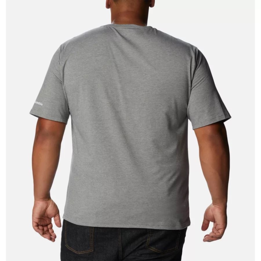 City Grey Heather/Suntrek Trails Chest Men's Sun Trek Short Sleeve Graphic T-Shirt Big Columbia