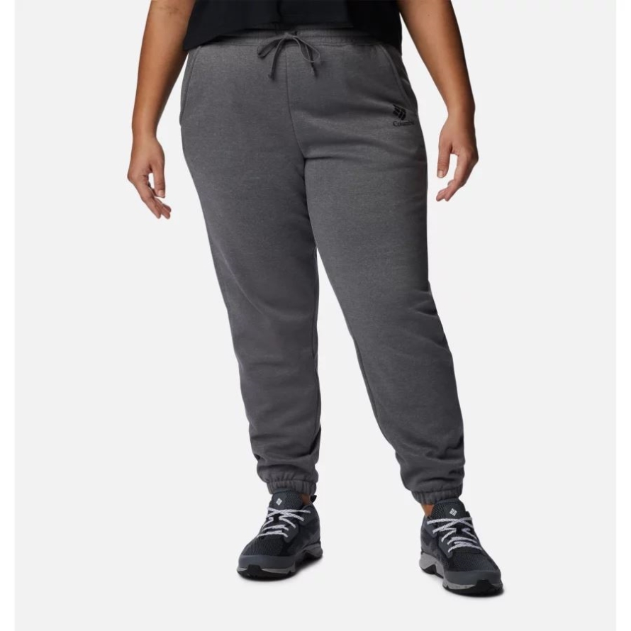 City Grey Hthr/Black CSC Stacked Logo Columbia Women's Columbia Trek Joggers Plus Size
