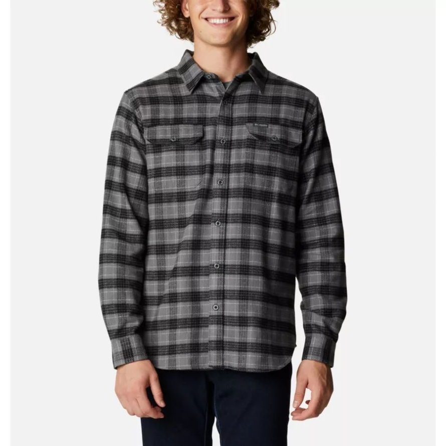City Grey Tartan Check Men's Flare GunUtility Shirt Columbia