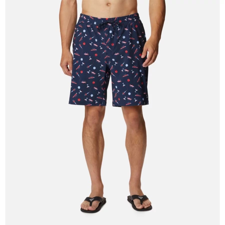 Collegiate Navy Boozy Bobbers Columbia Men's PFG Super Slack Tide Hybrid Water Shorts
