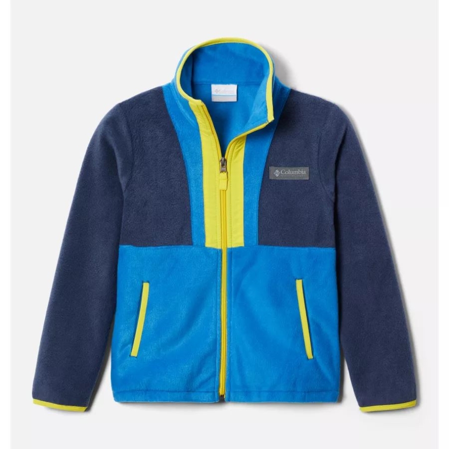 Collegiate Navy/Brt Indigo/Laser Lemon Columbia Kids' Back Bowl Full Zip Fleece Jacket