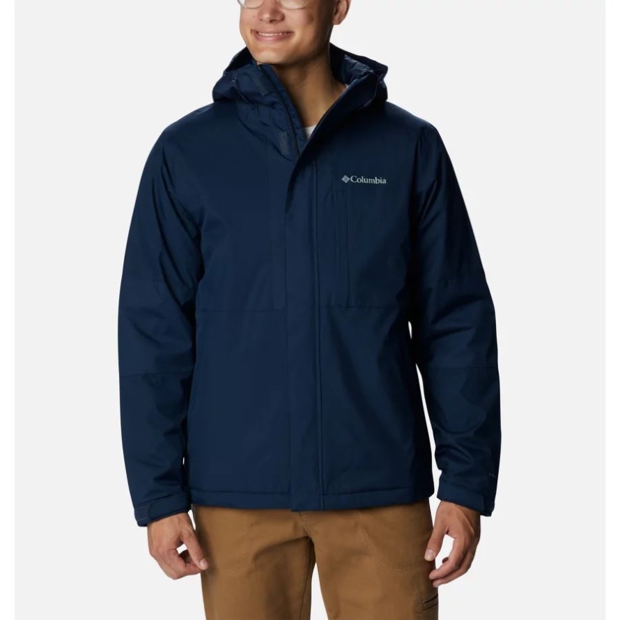 Collegiate Navy Columbia Men's Oso MountainHooded Insulated Walking Jacket