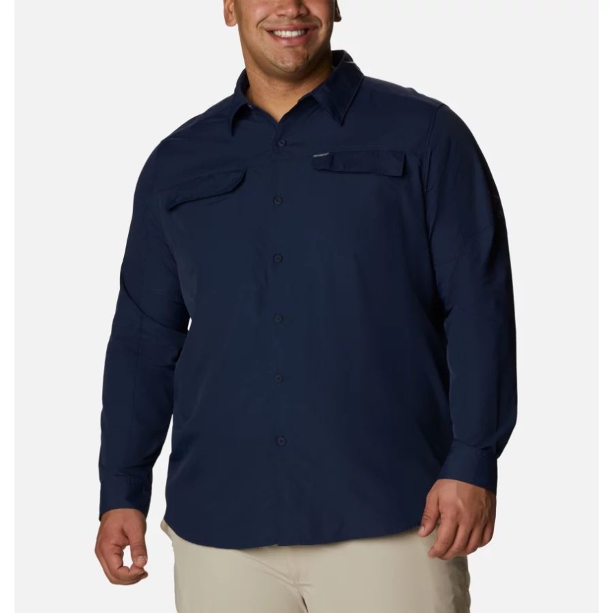 Collegiate Navy Columbia Men's Silver Ridge 2.0 Long Sleeve Shirt Big