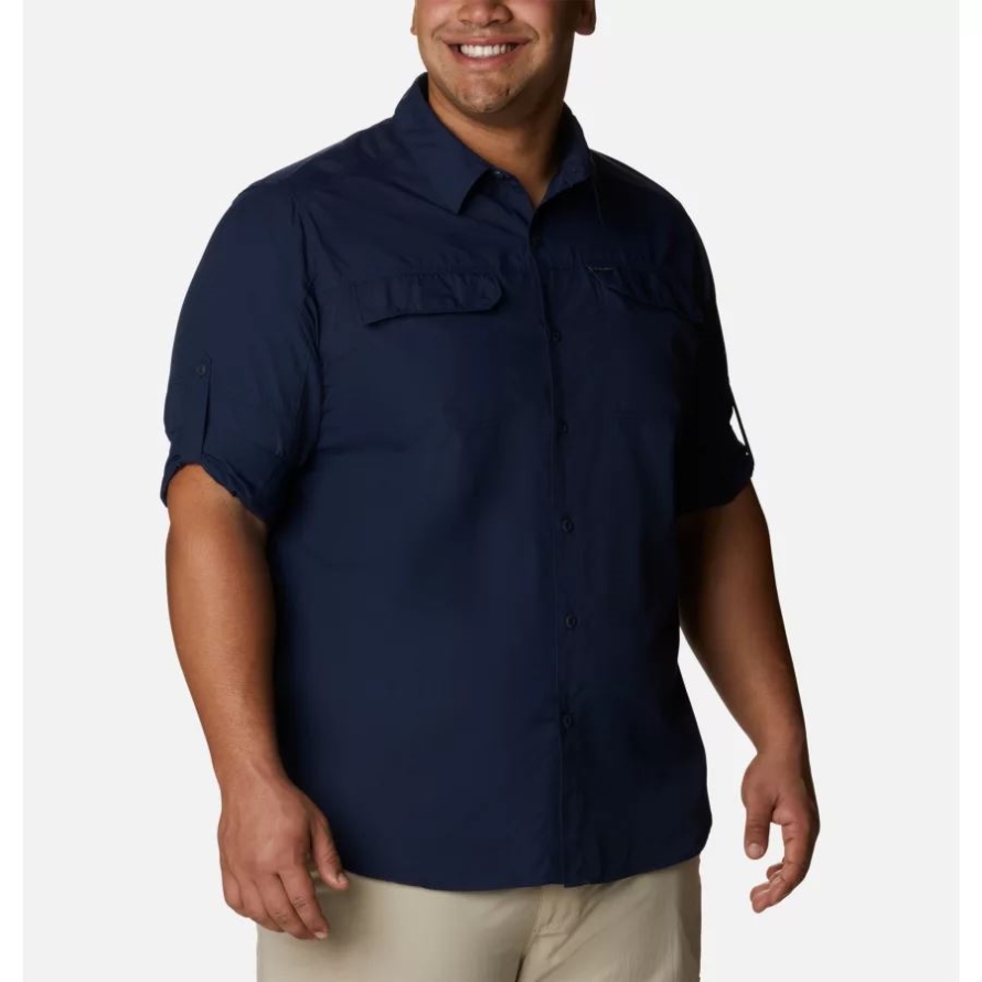 Collegiate Navy Columbia Men's Silver Ridge 2.0 Long Sleeve Shirt Big