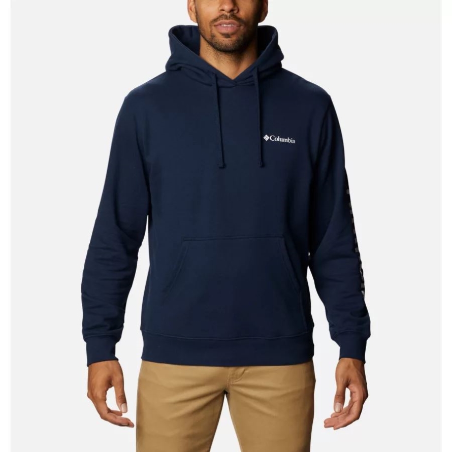 Collegiate Navy Columbia Men's Viewmont II Graphic Hoodie Extended Size