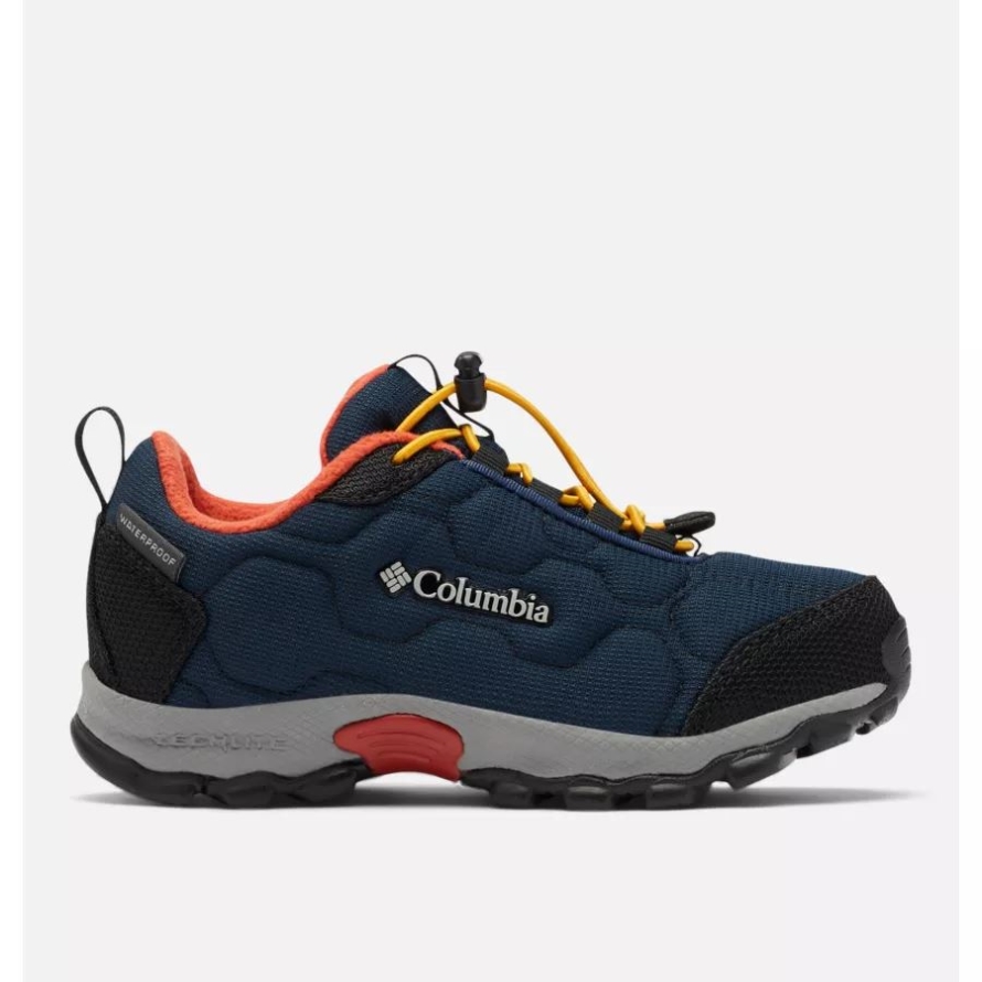 Collegiate Navy/Flame Kid's Firecamp Sledder 3 Waterproof Shoe Columbia