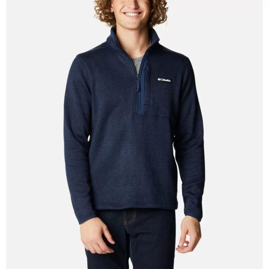 Collegiate Navy Heather/Collegiate Navy Columbia Men's Sweater Weather Fleece Half Zip Pullover