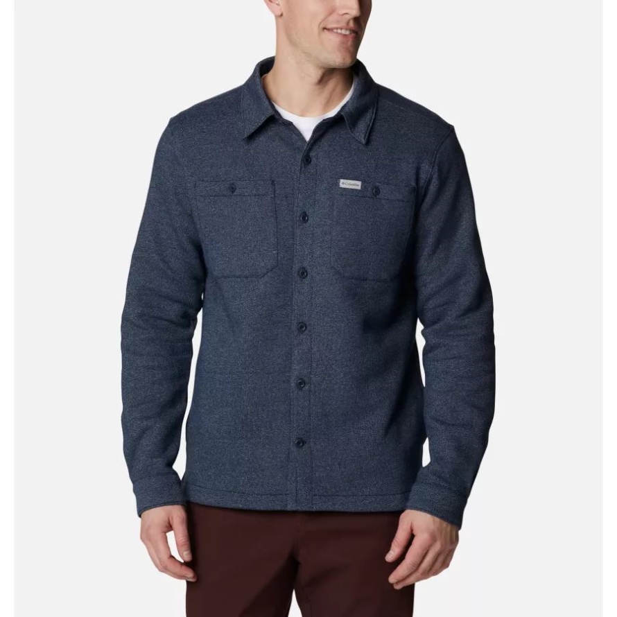 Collegiate Navy Heather/Collegiate Navy Men's Great Hart Mountain Shirt Jacket Columbia