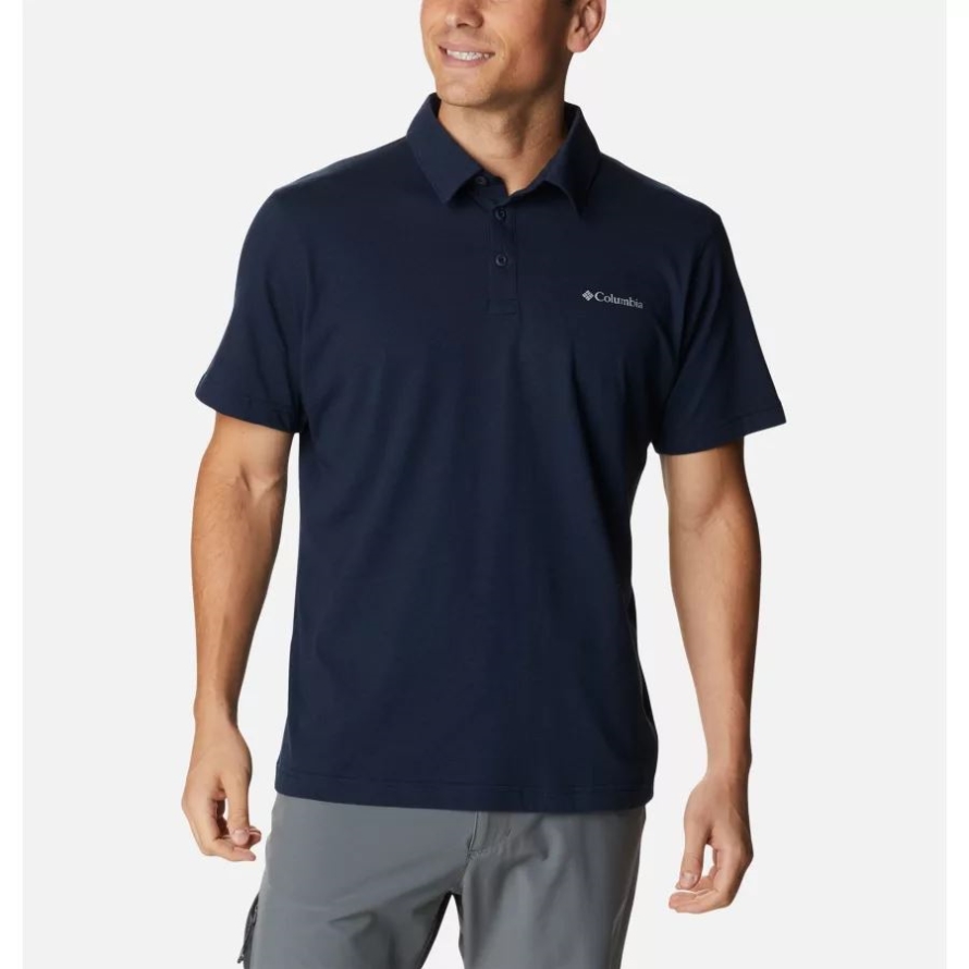 Collegiate Navy Heather Columbia Men's Thistletown Hills Polo Tall