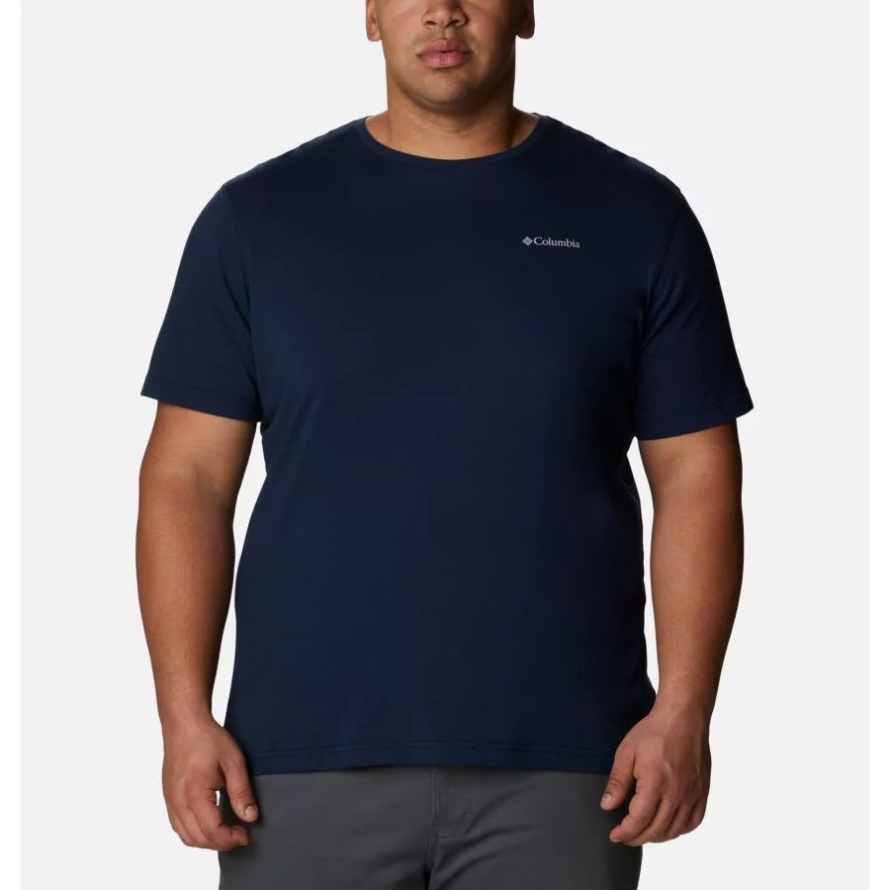 Collegiate Navy Heather Men's Thistletown Hills Short Sleeve Shirt Big Columbia