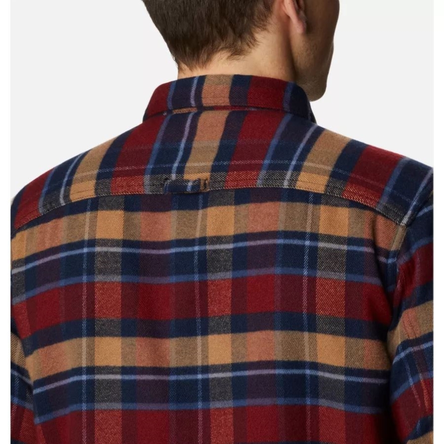 Collegiate Navy Large Multi Check Columbia Men's Deschutes River Heavyweight Flannel Shirt