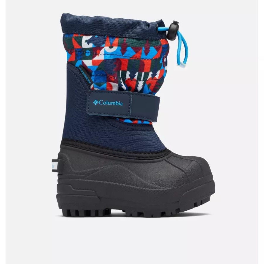 Collegiate Navy/Static Blue Toddler Powderbug Plus II Print Snow Boot Columbia
