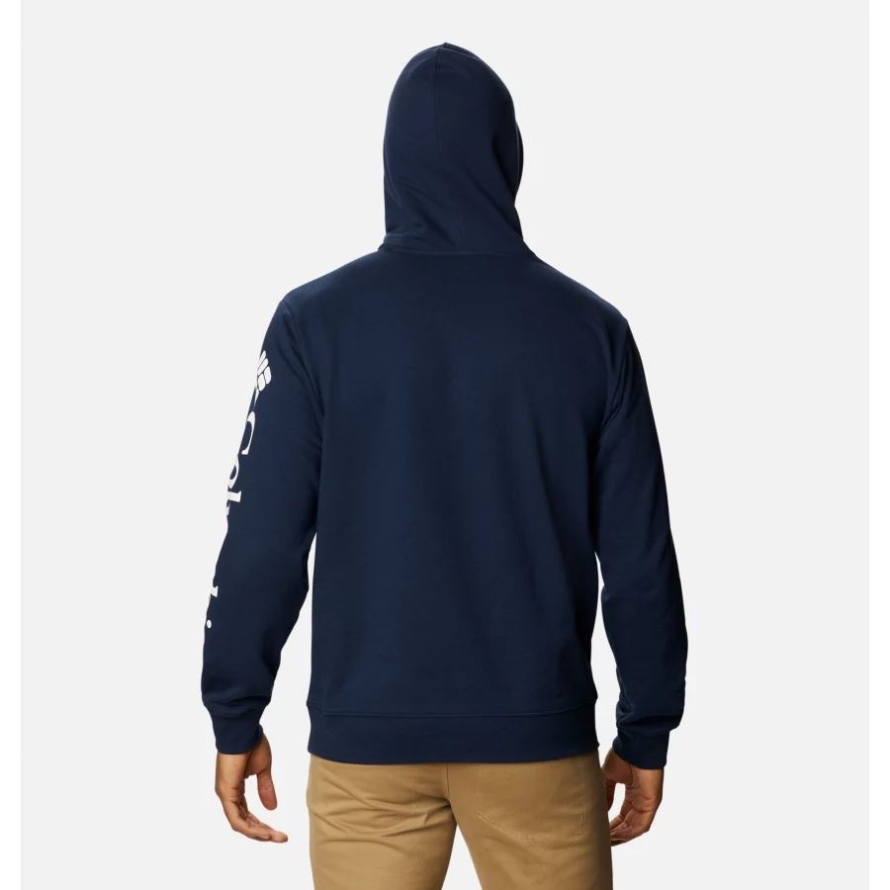 Collegiate Navy/White Columbia Men's Viewmont II Sleeve Graphic Hoodie