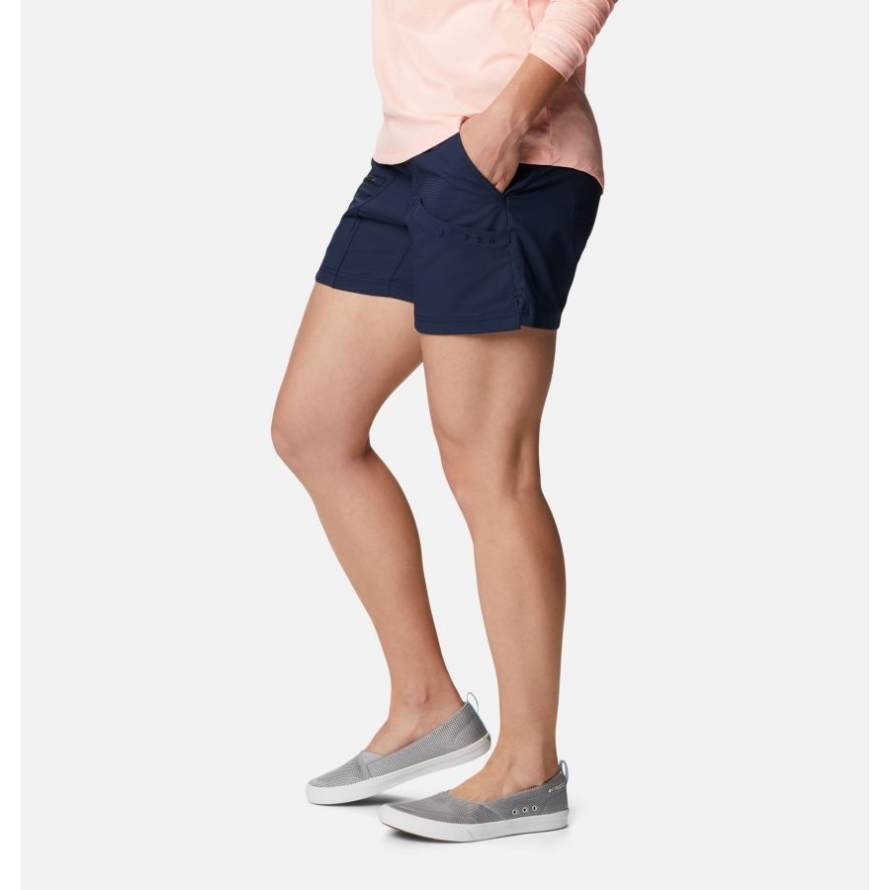 Collegiate Navy Women's PFG Skiff Guide Shorts Columbia