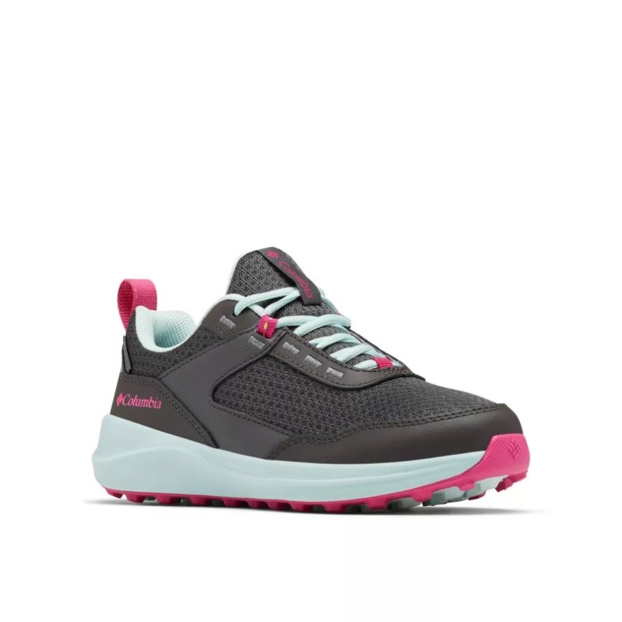 Columbia Big Kids' Hatana Waterproof Shoe Dark Grey/Icy Morn