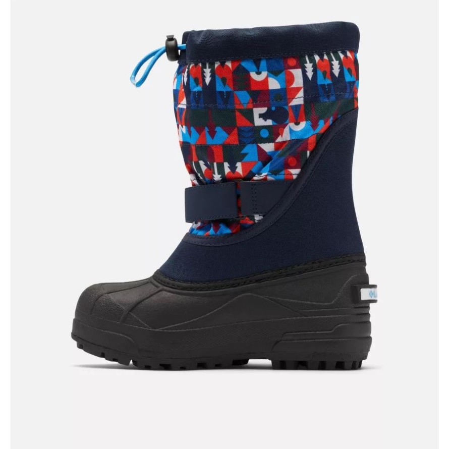 Columbia Big Kids' Powderbug Plus II Print Snow Boot Collegiate Navy/Static Blue