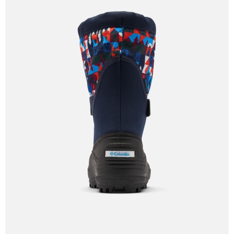 Columbia Big Kids' Powderbug Plus II Print Snow Boot Collegiate Navy/Static Blue