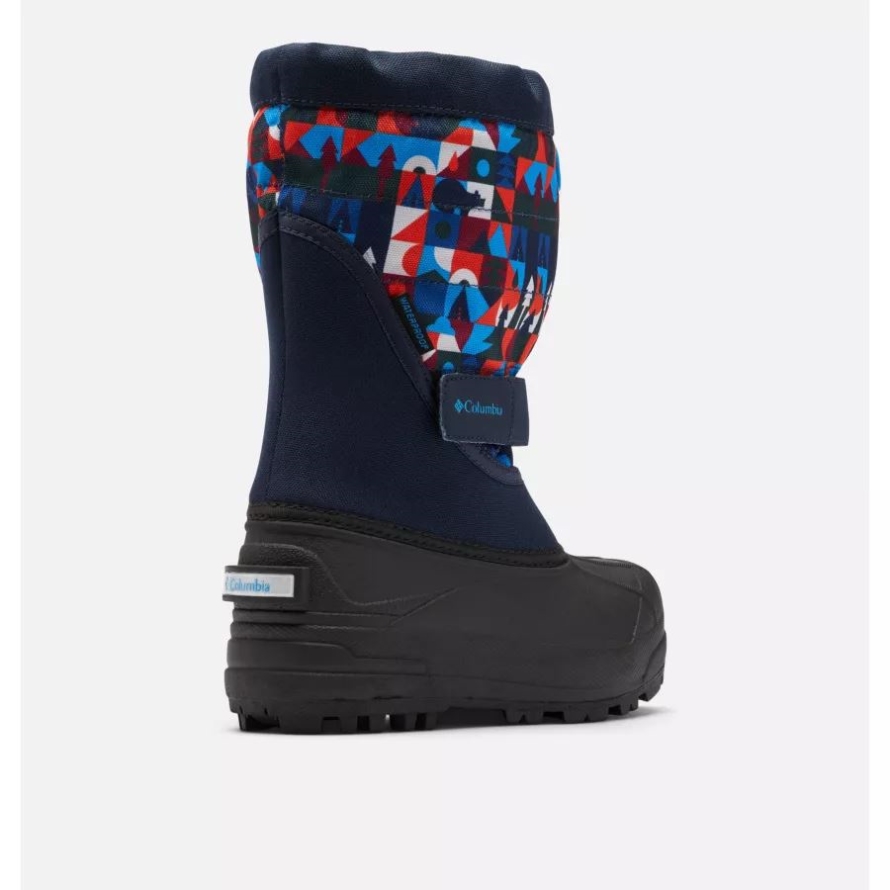 Columbia Big Kids' Powderbug Plus II Print Snow Boot Collegiate Navy/Static Blue