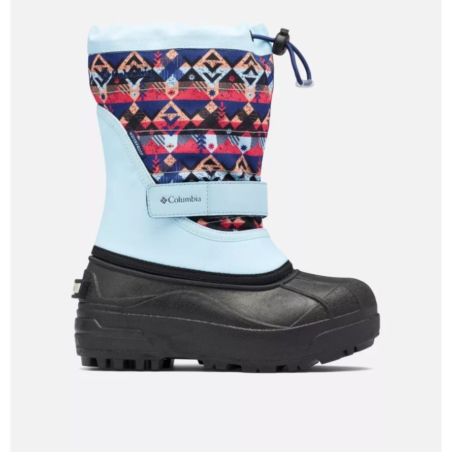 Columbia Big Kids' Powderbug Plus II Print Snow Boot Spring Blue/Dark Nocturnal