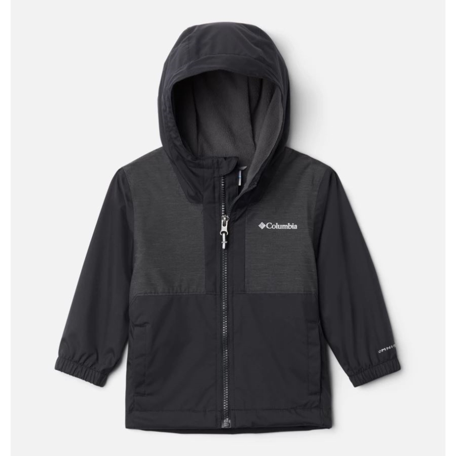 Columbia Black/Black Slub Boys' Toddler Rainy Trails Fleece Lined Jacket